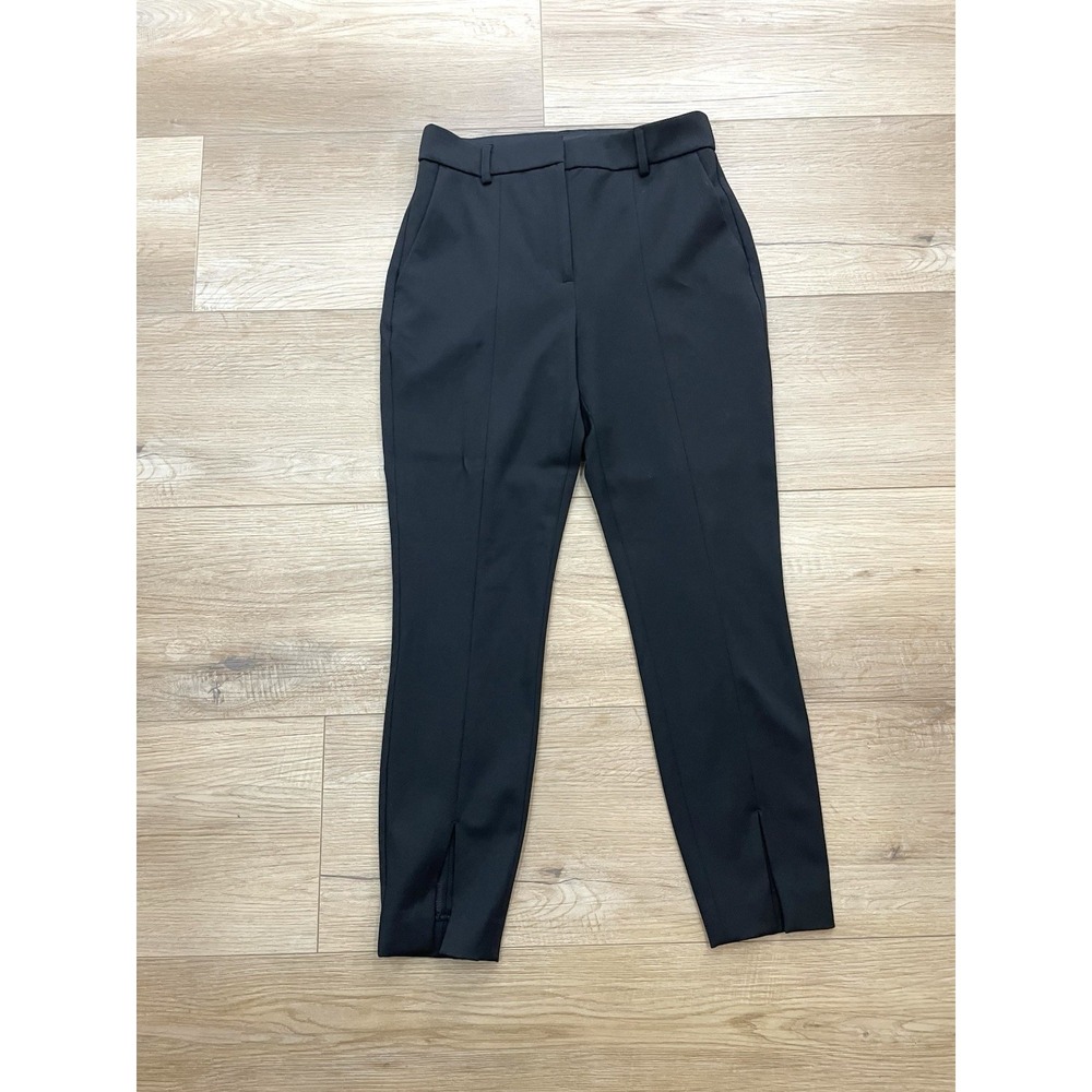 Express Editor Pants 4R High Rise Cropped Skinny Black Stretch Front Slit Pants